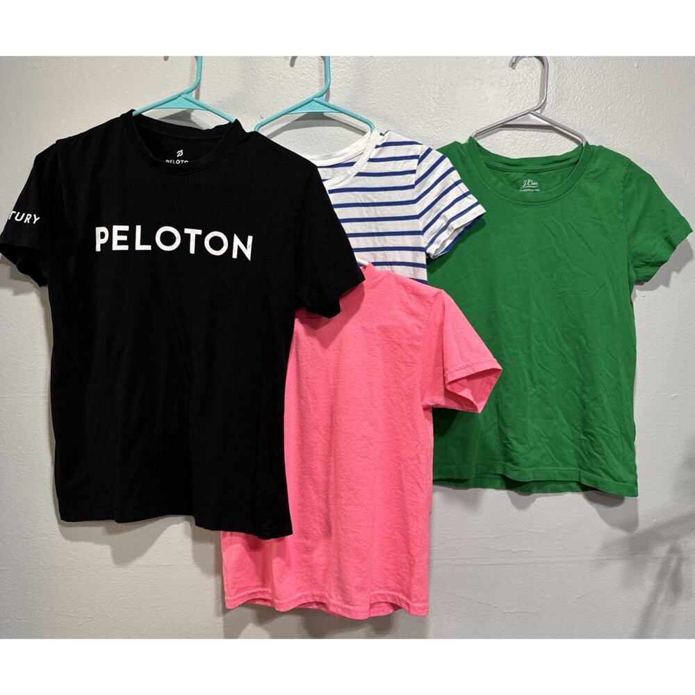 Lot of 4 Womens T-Shirt Short Sleeve Tee Size XS J.Crew, Gap, Peloton, Gildan - Picture 1 of 15